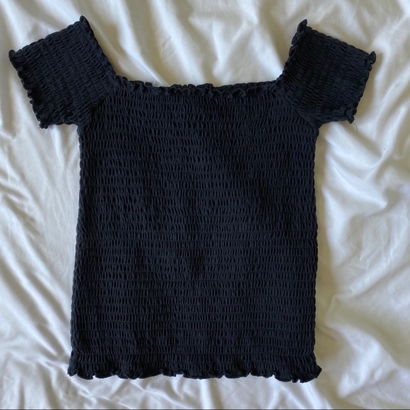 Black smocked top size S - Picture 1 of 3